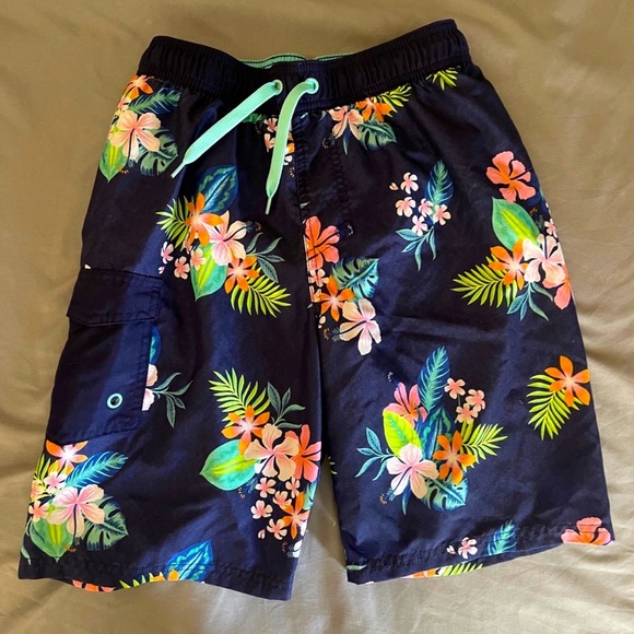 Cat & Jack Other - Cat & Jack Swim Trunks Boys L 12/14 Floral print Board Shorts UV Mesh Lining